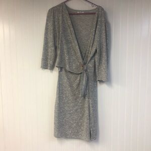 Maurices Gray Wrap Top Sweater Dress VNeck XL